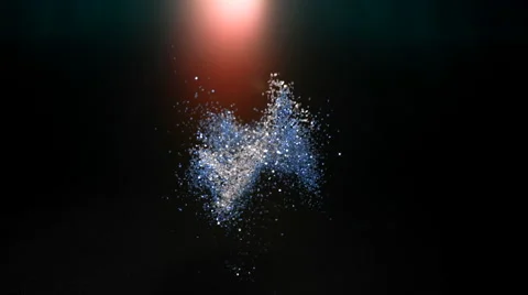 Camera follows glitters flying after exploded. Slow Motion. Stock Footage 55538089