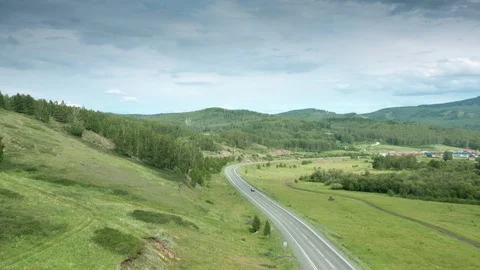 The camera follows the road. 스톡 동영상 112096733