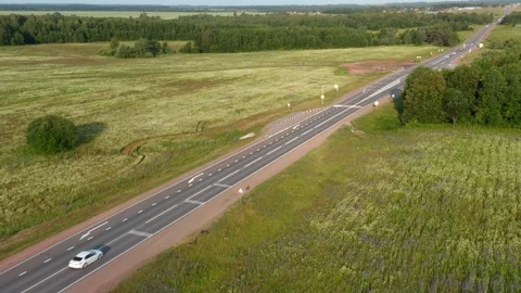 The camera follows the road. 스톡 동영상 112857393