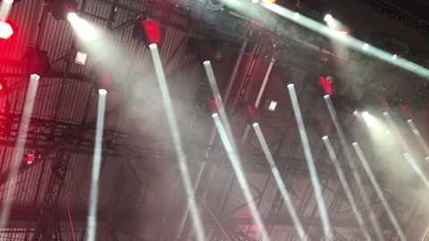 Camera footage of moving the light beams stage performance Stock Footage 86982211