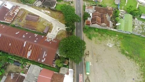 Camera footage running facing down a wide street scene Stock Footage 238605448