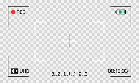 Camera frame. Video screen with rec, viewfinder. Background for record movie Stock Illustration