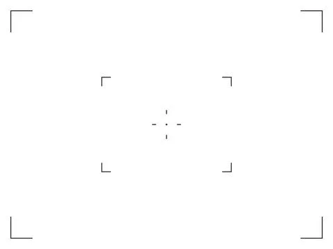 Camera frame viewfinder grid with cross target. Video camera recorder digital Stock Illustration