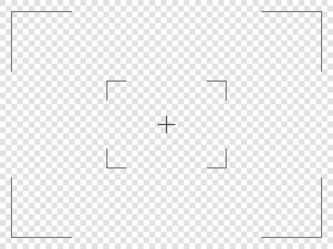 Camera frame viewfinder grid with cross target. Video camera recorder digital Stock Illustration