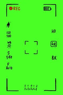 Camera Frame viewfinder screen doodle mockup. Simple hand drawn video camera Stock Illustration