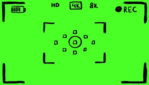 Camera Frame viewfinder screen doodle mockup. Simple hand drawn video camera Stock Illustration