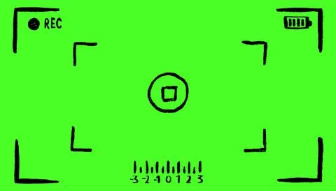 Camera Frame viewfinder screen doodle mockup. Simple hand drawn video camera Stock Illustration