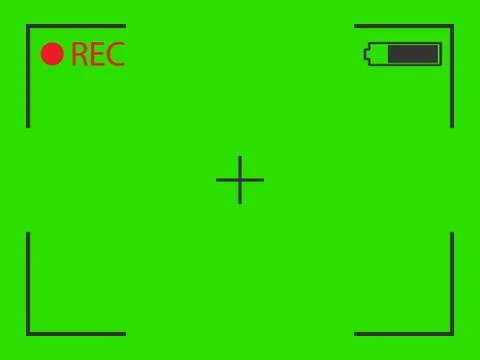 Camera frame viewfinder screen on green background. Vector illustration. Stock Illustration