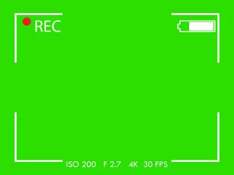 Camera frame viewfinder screen on green background. Vector illustration. Stock Illustration
