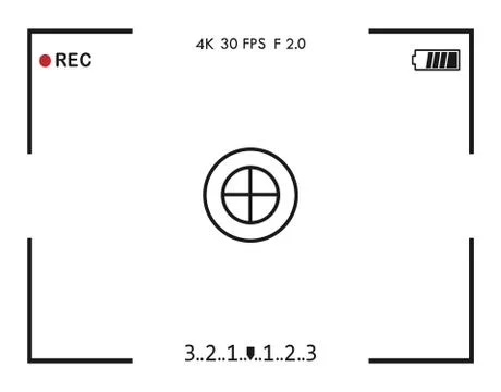 Camera frame viewfinder screen. Vector illustration. Flat. Stock Illustration
