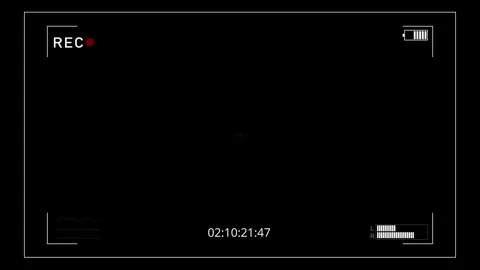 Camera frame viewfinder screen of video recorder digital display settings Video stock 247038283