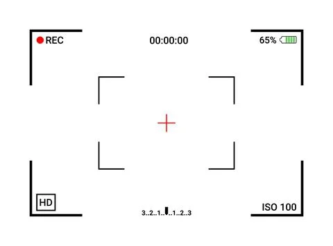 Camera frame viewfinder screen of video recorder digital display interface. C Stock Illustration
