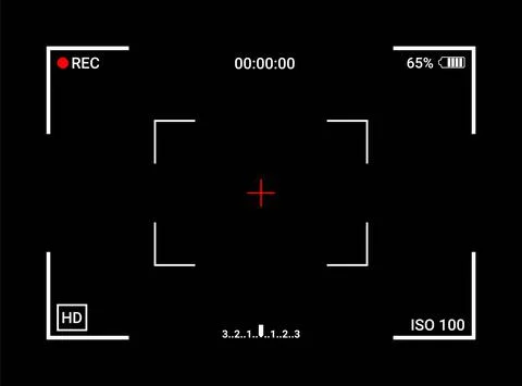 Camera frame viewfinder screen of video recorder digital display interface. C Stock-Illustration
