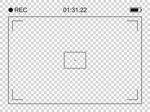 Camera frame viewfinder screen of video recorder digital display. Vector Stock-Illustration