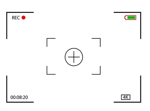 Camera frame viewfinder screen of video recorder digital display. Stock Illustration
