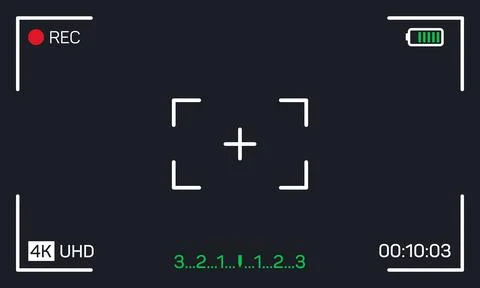 Camera frame viewfinder. Video recording screen. Photo camera viewfinders Stock Illustration