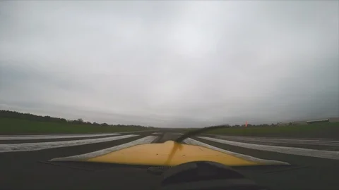 Camera in the front of a single-engine plane taking off Stock Footage 127422801