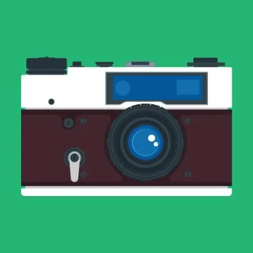 Camera front view digital photo equipment lens. Vector icon focus symbol. Pro 스톡 일러스트