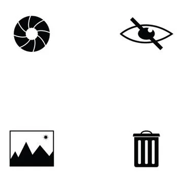 Camera function icon set Illustrazione stock