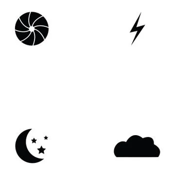 Camera function icon set Stock Illustration