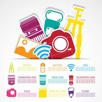 Camera gadget set ,Illustration eps 10 Illustrazione stock