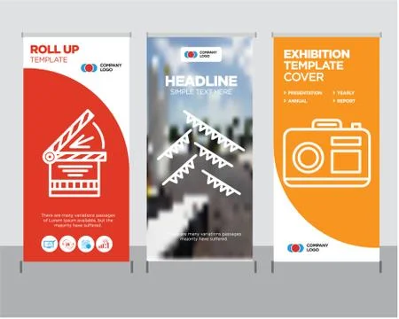 Camera, Garland, Clapperboard roll up Stock-Illustration