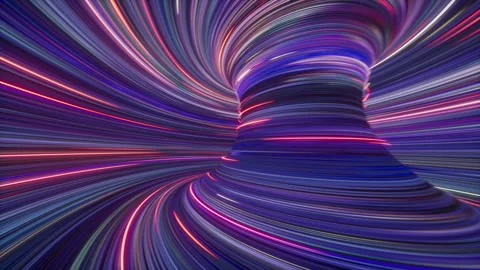 Camera glides along swirling neon trails Stock Footage 329164940