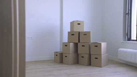 The camera glides into the illuminated space through the doorway. Stock Footage 313679418