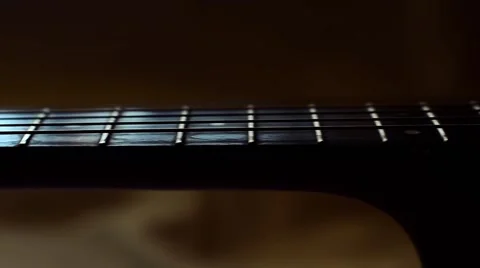 Camera Glides Parallel to the Guitar Neck. Beautiful Art Stock Footage Видео 59087036