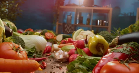 Camera gliding through the vegetables Stock Footage 311833511