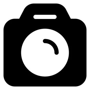 Camera glyph icon isolated on white background Illustrazione stock