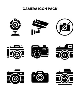 Camera Glyph Vector Icons Pack イラスト素材