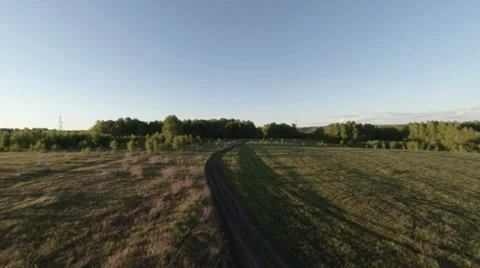 Camera Go Down to Dirt Road Stock Footage 39773592