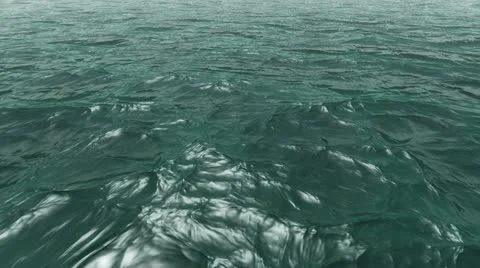 Camera Go Through On the Realistic CG Ocean Stock Footage 12649792