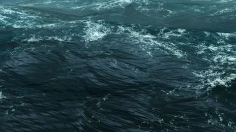 Camera Go Through On the Realistic CG Ocean In Storm Stock Footage 12649903