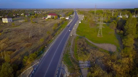 The camera goes down along the bridge Stock Footage 97847664