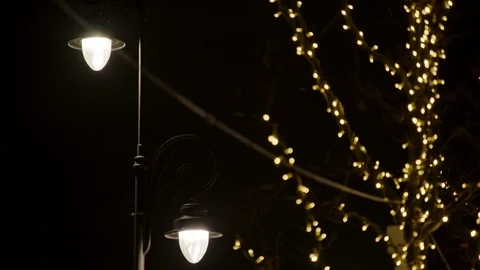 Camera goes down showing the lantern first, and then a beautifully decorated Stock Footage 108519985