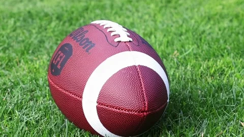 A camera going around to a CFL Canadian football League ball. Stock Footage 205800476