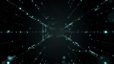 Camera going through molecular model structure on black space abstract Stock Footage 116131900