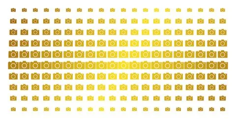 Camera Gold Halftone Matrix Illustrazione stock