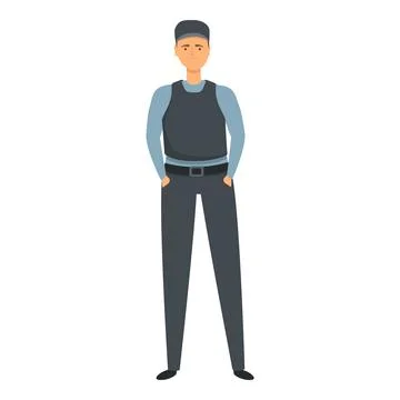 Camera guard icon cartoon vector. Security man Stock Illustration
