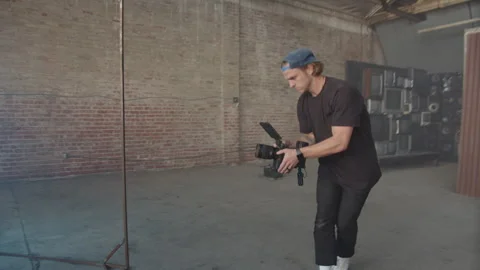 Camera Guy Capturing Happy Artists Vibing Together On Set Video stock 270329036