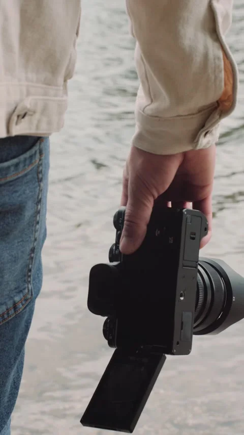 Camera in the hand closeup Stock-Footage 291714208