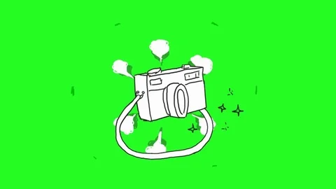 camera - Hand-Drawn - Animation - Green ... | Stock Video | Pond5