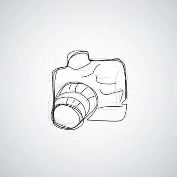Camera hand drawn Stock-Illustration