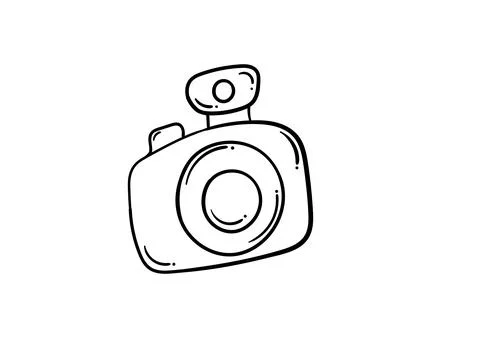 Camera hand drawn illustration Stock Illustration