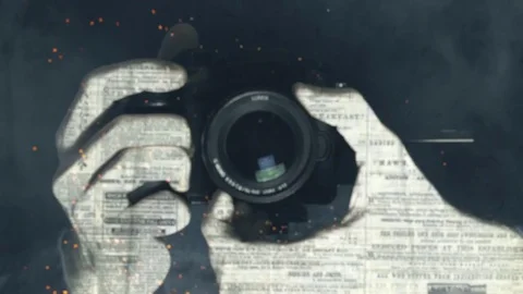 Camera in Hands with Zooming Stock Footage 74249611