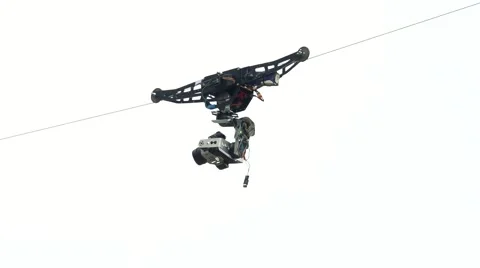 Camera hangs in air and turns and record around Stock-Footage 65215307