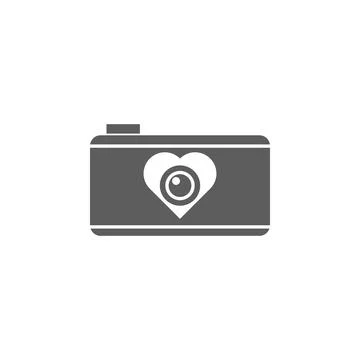 Camera with heart icon. Elements of Valentine's Day icon. Premium quality 스톡 일러스트