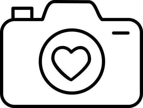 Camera with heart symbol icon Stock-Illustration